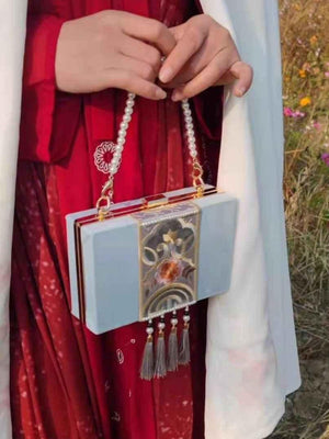 Handmade Embroidery Rectangular Hanfu Bag - Yandan_Hanfu