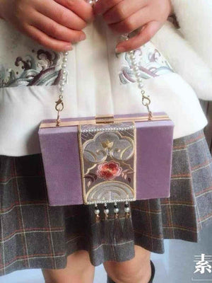 Handmade Embroidery Rectangular Hanfu Bag - Yandan_Hanfu