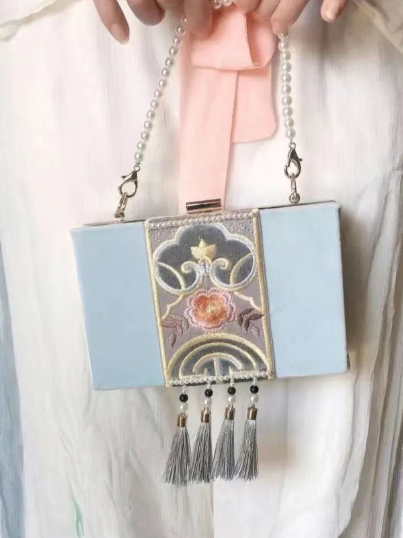 Handmade Embroidery Rectangular Hanfu Bag - Yandan_Hanfu