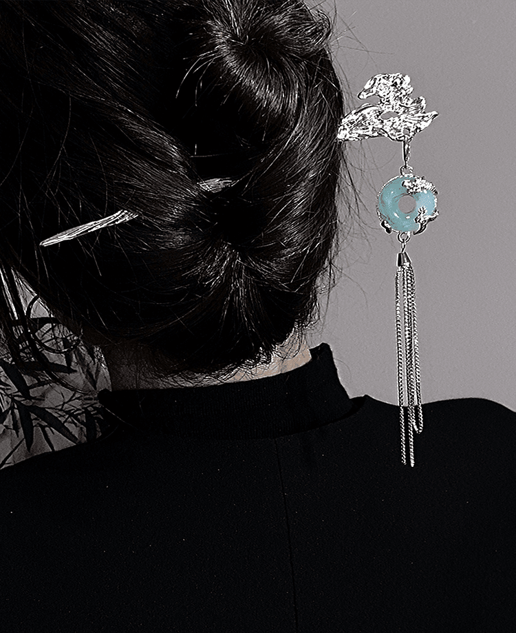 Dragon jade hairpin Yandan_hanfu_china