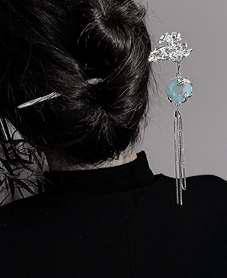 Dragon jade hairpin - Yandan_Hanfu