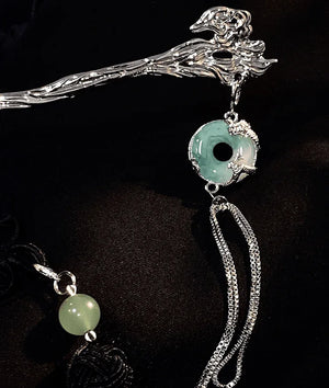 Dragon jade hairpin - Yandan_Hanfu