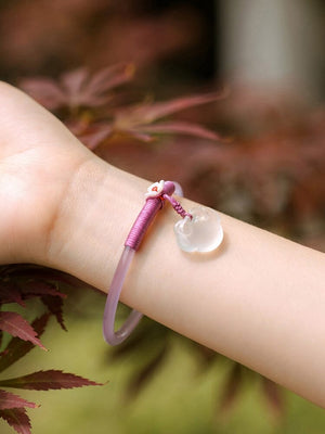 Handmade white\pink chalcedony bracelet Yandan_hanfu_china