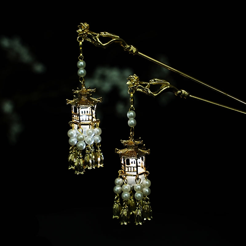 Shinning pavilion tassel hairpin - Yandan_hanfu_china