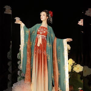 Featuring a diverse collection of Hanfu styles, this display presents a blend of traditional and modern elements, from the intricate embroidery of classic Hanfu to contemporary menswear. The assortment includes authentic Tang Dynasty dresses and detailed Ming Dynasty Hanfu, alongside luxurious royal attire and scholar officials' outfits. With a special emphasis on men's Hanfu, the exhibit highlights the rich cultural tapestry of traditional Asian clothing and modern, Asian-inspired fashion