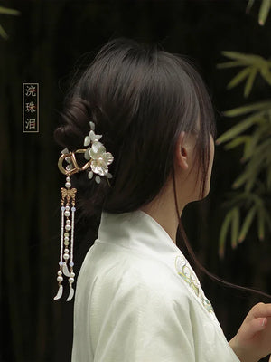 FlowerTassel Claw Clip - Yandan_Hanfu
