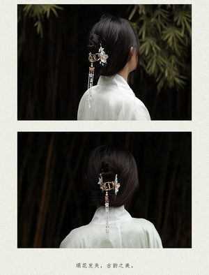 FlowerTassel Claw Clip - Yandan_Hanfu