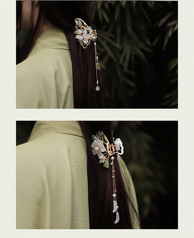 FlowerTassel Claw Clip - Yandan_hanfu_china