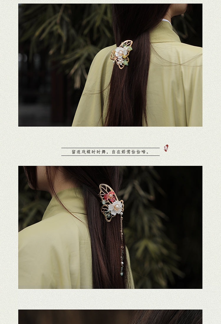 FlowerTassel Claw Clip - Yandan_hanfu_china