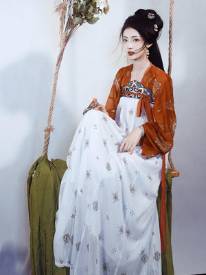 Featuring a diverse collection of Hanfu styles, this display presents a blend of traditional and modern elements, from the intricate embroidery of classic Hanfu to contemporary menswear. The assortment includes authentic Tang Dynasty dresses and detailed Ming Dynasty Hanfu, alongside luxurious royal attire and scholar officials' outfits. With a special emphasis on men's Hanfu, the exhibit highlights the rich cultural tapestry of traditional Asian clothing and modern, Asian-inspired fashion