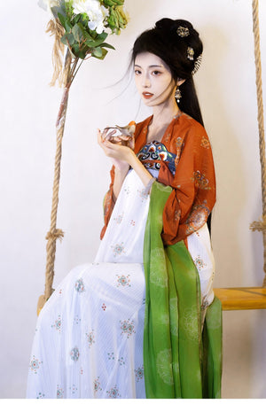 Featuring a diverse collection of Hanfu styles, this display presents a blend of traditional and modern elements, from the intricate embroidery of classic Hanfu to contemporary menswear. The assortment includes authentic Tang Dynasty dresses and detailed Ming Dynasty Hanfu, alongside luxurious royal attire and scholar officials' outfits. With a special emphasis on men's Hanfu, the exhibit highlights the rich cultural tapestry of traditional Asian clothing and modern, Asian-inspired fashion