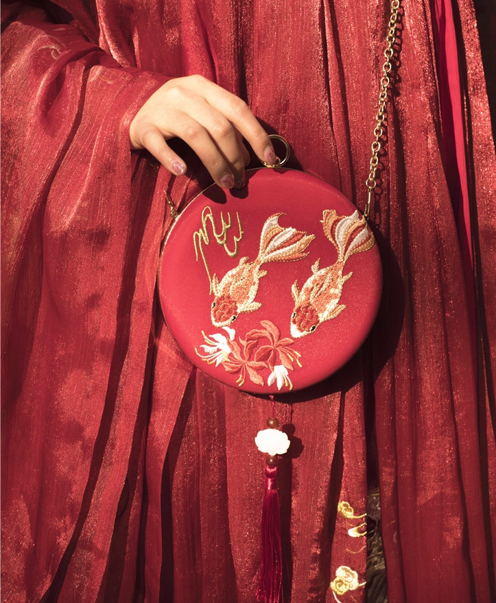 Hanfu\qipao embroidered hard shelled bag - Koi - Yandan_hanfu_china