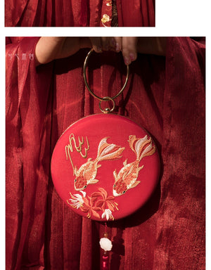 Hanfu\qipao embroidered hard shelled bag - Koi - Yandan_hanfu_china