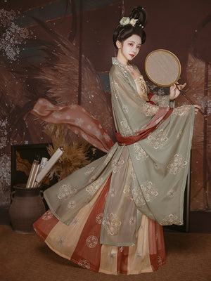 Tang Dynasty | Green\Red Hanfu Dress - Yandan_hanfu_china