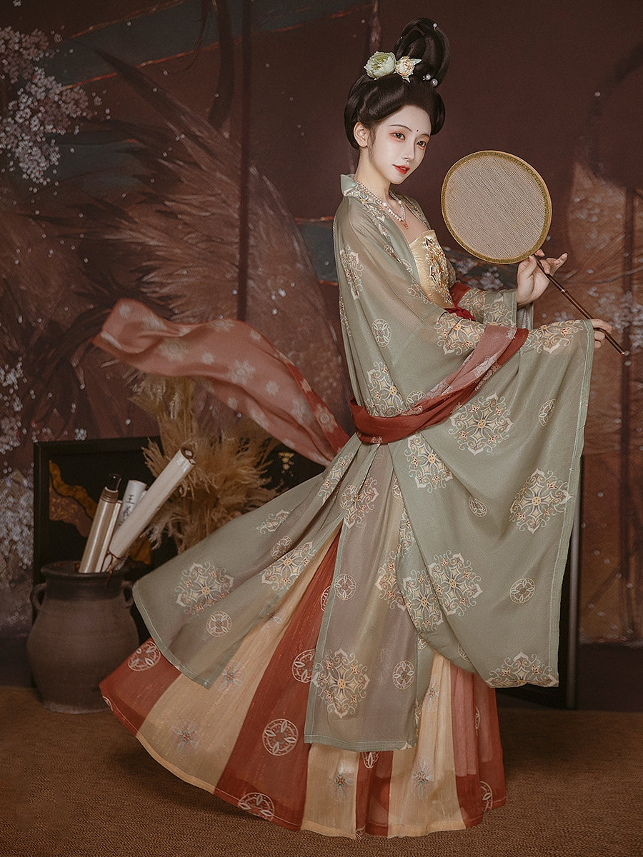 Tang Dynasty | Green\Red Hanfu Dress - Yandan_hanfu_china