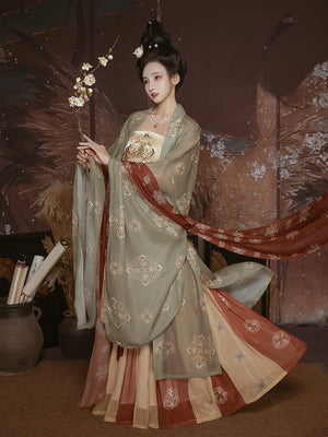 Tang Dynasty | Green\Red Hanfu Dress - Yandan_hanfu_china
