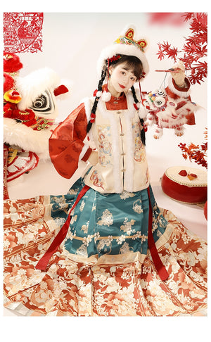 Lunar New Year | Ming Dynasty Rabbit Red Hanfu-岁岁今朝 - Yandan_hanfu_china