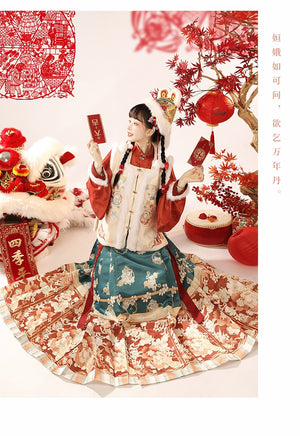 Lunar New Year | Ming Dynasty Rabbit Red Hanfu-岁岁今朝 - Yandan_hanfu_china