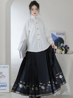 Mamian Dress【月华赋】 White/Purple/Blue/Black/Red - Yandan_hanfu_china