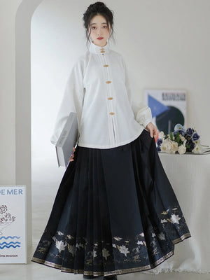 Mamian Dress【月华赋】 White/Purple/Blue/Black/Red - Yandan_Hanfu