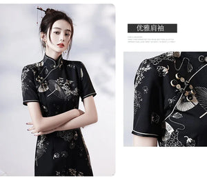 Black | Modern Chinese Qipao 【国潮】 - Yandan_Hanfu