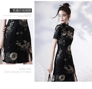 Black | Modern Chinese Qipao 【国潮】 - Yandan_Hanfu