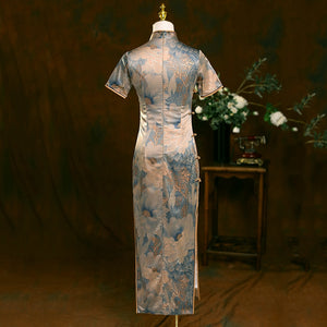 Blue | Qipao Featuring an elegant display of an array of items including a Green Qipao dress, a modern Qipao shirt and a sexy Cheongsam, this collection presents a blend of traditional and modern styles. The modern Cheongsam dress, along with the Cheongsam modern top, redefines traditional aesthetics with a contemporary twist. Adding an element of allure is the sexy Cheongsam lingerie, complemented by a Cheongsam shirt in comfortable fabric.