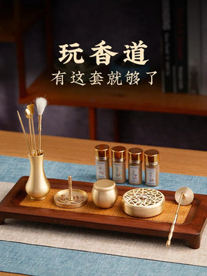 Chinese Pure Copper Incense Burner Kit Tool - Yandan_Hanfu