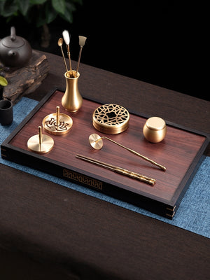 Chinese Pure Copper Incense Burner Kit Tool - Yandan_hanfu_china