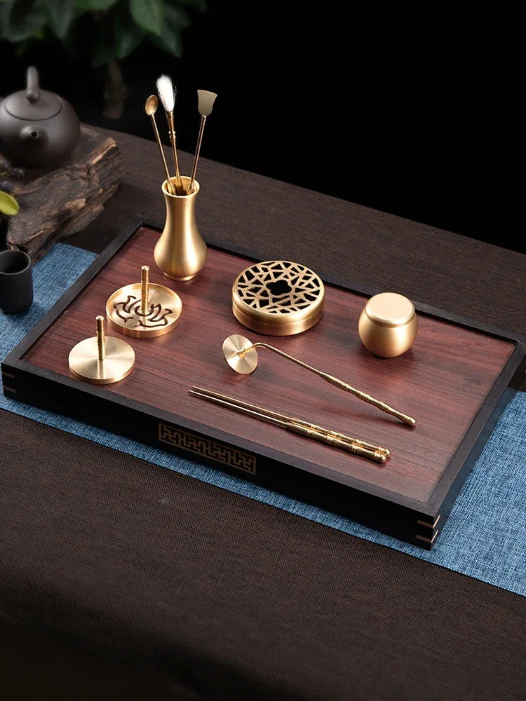 Chinese Pure Copper Incense Burner Kit Tool - Yandan_Hanfu