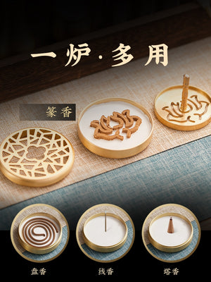 Chinese Pure Copper Incense Burner Kit Tool - Yandan_hanfu_china