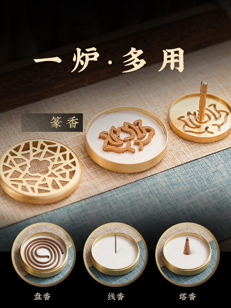 Chinese Pure Copper Incense Burner Kit Tool - Yandan_hanfu_china