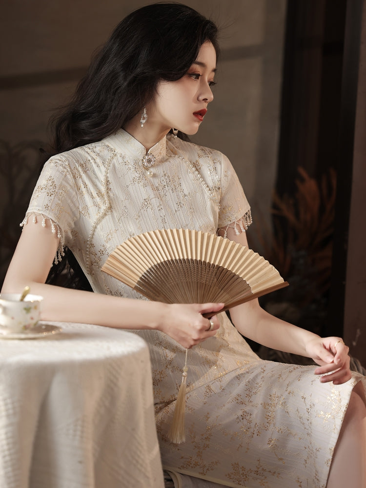 Featuring an elegant display of an array of items including a Green Qipao dress, a modern Qipao shirt and a sexy Cheongsam, this collection presents a blend of traditional and modern styles. The modern Cheongsam dress, along with the Cheongsam modern top, redefines traditional aesthetics with a contemporary twist. Adding an element of allure is the sexy Cheongsam lingerie, complemented by a white Cheongsam shirt in comfortable fabric.