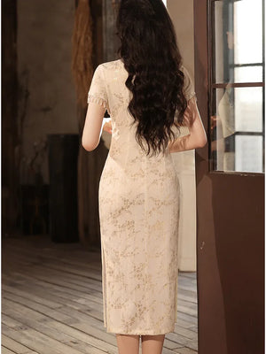 White Qipao Dress - Yandan_Hanfu