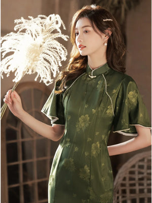 Green Qipao Dress - Yandan_Hanfu