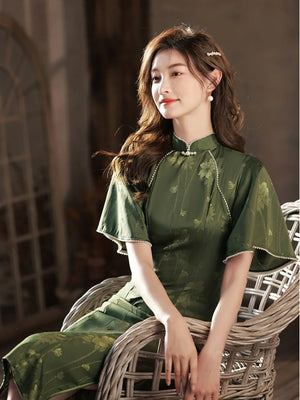 Green Qipao Dress - Yandan_Hanfu