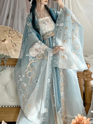 Tang Dynasty | Blue Traditional Hanfu (白茶) - Yandan_Hanfu