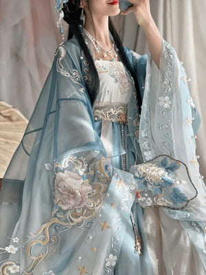 Tang Dynasty | Blue Traditional Hanfu (白茶) - Yandan_Hanfu