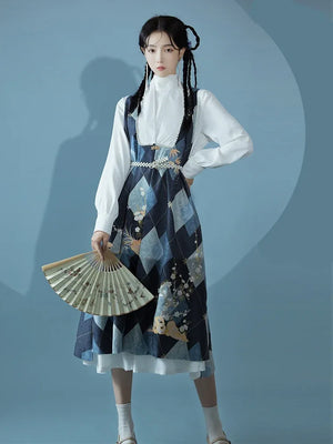 Ming Dynasty | Blue Modern Hanfu 【落秋】 - Yandan_Hanfu