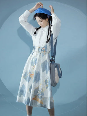 Ming Dynasty | Blue Modern Hanfu 【落秋】 - Yandan_Hanfu