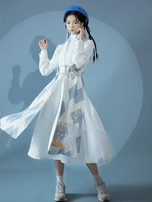 Ming Dynasty | Blue Modern Hanfu 【落秋】 - Yandan_Hanfu