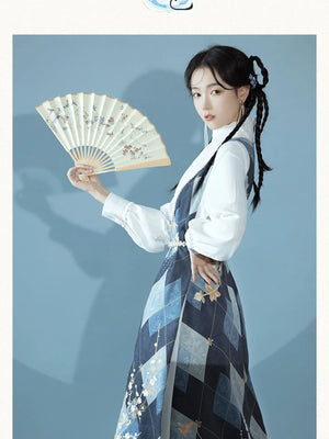 Ming Dynasty | Blue Modern Hanfu 【落秋】 - Yandan_Hanfu