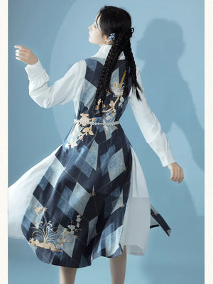 Ming Dynasty | Blue Modern Hanfu 【落秋】 - Yandan_Hanfu