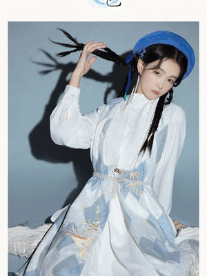 Ming Dynasty | Blue Modern Hanfu 【落秋】 - Yandan_Hanfu