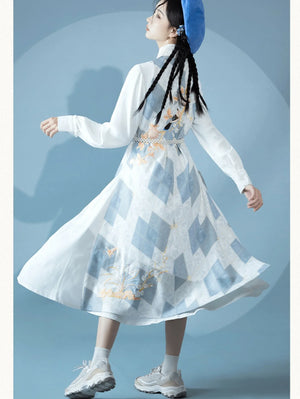 Ming Dynasty | Blue Modern Hanfu 【落秋】 - Yandan_Hanfu