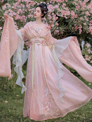 Wei Jin Dynasty | Blue&Green&Pink Traditional Hanfu - Yandan_Hanfu