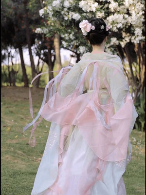 Wei Jin Dynasty | Blue&Green&Pink Traditional Hanfu - Yandan_Hanfu