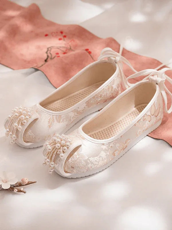Hanfu Shoes | Chinese Traditional Shoes-White - Yandan_Hanfu