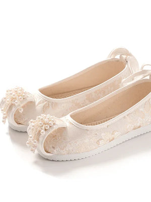 Hanfu Shoes | Chinese Traditional Shoes-White - Yandan_Hanfu