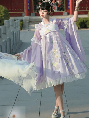 Blue&Purple&Yellow&Red Modern Hanfu/Lolita - Yandan_Hanfu